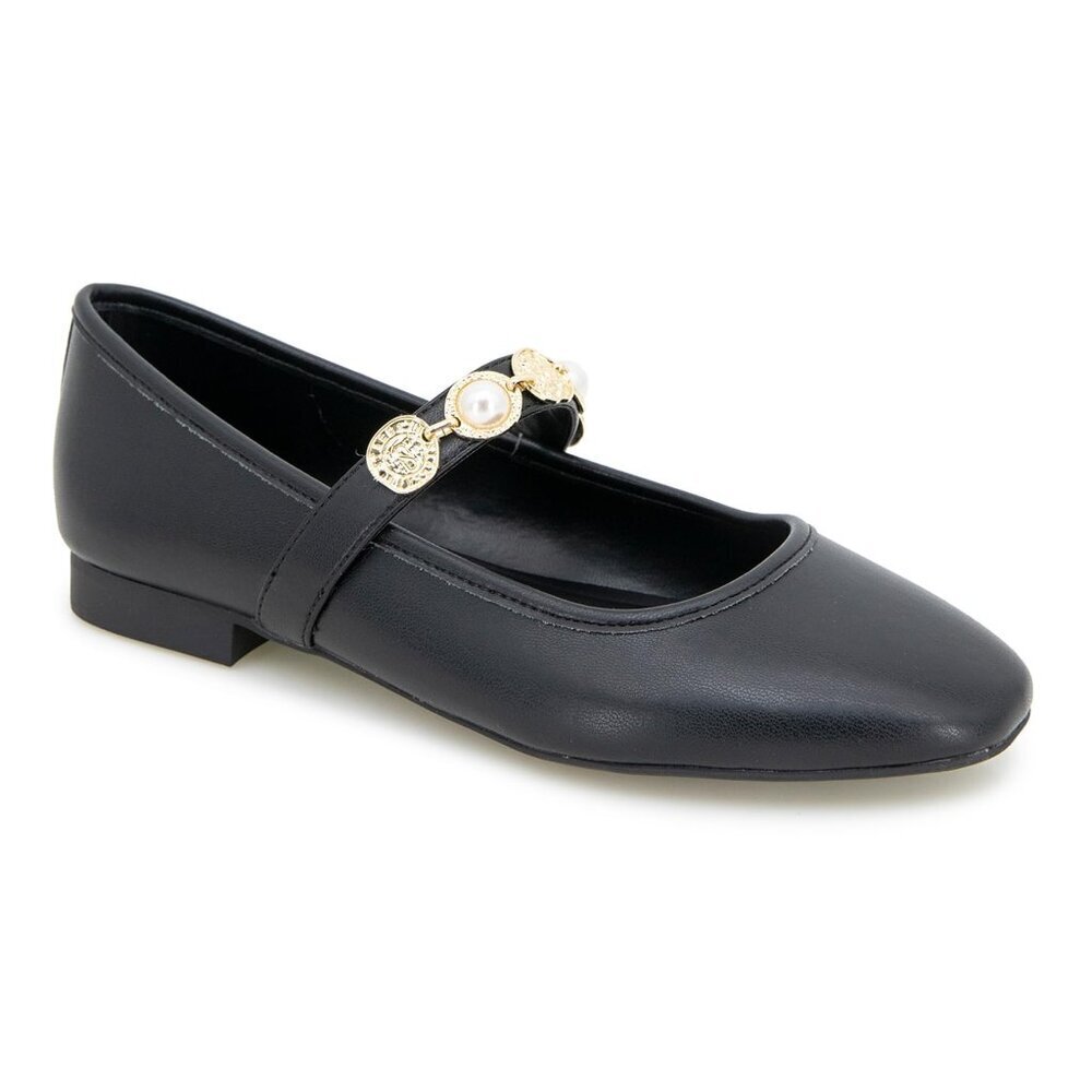 Faux Leather Ballet Flats with Buckle Strap, Size 6-11